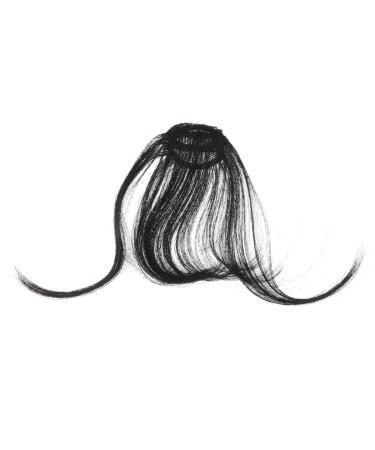 minkissy Piece Black Bangs Clip in Human Hair Clip in Extensions Wispy Bangs Wig Hair Toppers for Women Real Human Hair Front Hair Bangs Hair Extensions Black Wig Curtain Real Person Miss medium Black