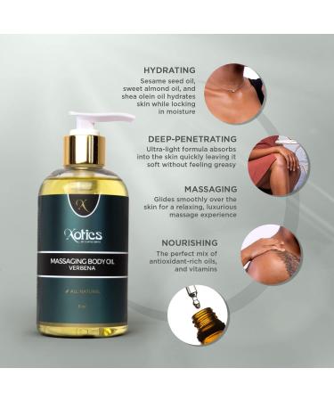 Xotics Full Body Massage Oil - Deep Moisturizing Sensual Oil for Couples | Argan Avocado & Vitamin E Infused | Natural Verbena Massage Oil | 8oz - Buy Online on GoSupps.com