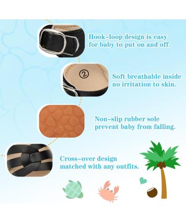 Sonsage Infant Baby Summer Sandals - Bowknot Crib Shoes for 6-12 Months - Black - Buy Online on GoSupps.com