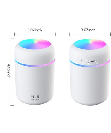 Colorful Mini Humidifier & Essential Oil Diffuser USB Portable for Car, Office, Bedroom - 7 Color 2 Mist Modes, Super Quiet (Navy) - Buy Online on GoSupps.com