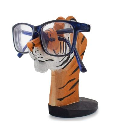 Xxxxw glasses holder stand animal jars rack hand carve wooden glasses spectacle sunglasses holder stood decorative gift (color: b)