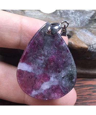 Natural Ruby Zoisite Pendant - Rare Red Green Crystal Stone Jewelry for Men & Women | Luck & Wealth Gift 34x26x12mm - Buy Online on GoSupps.com