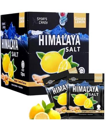 Himalaya Salt Sports Candy Bonbons Sal s Sport Gingembre Citron - 12 Sachets de 15g - Confiserie nerg tique Rafra chissante - Naturels Piquants
