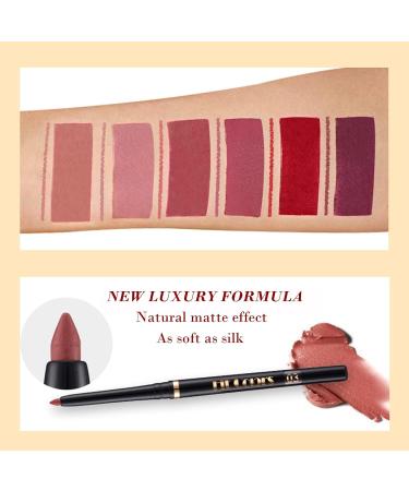 Velvety Nude & Dark Red Matte Lip Liner and Glaze Set - Long Lasting & Waterproof Makeup Gift for Women - Buy Online on GoSupps.com