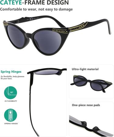 Eyekepper Cateyes Women s Tinted Reading Glasses - Gray Lens (2.00) | Stylish Sunshine Readers for Optimal Vision - Buy Online on GoSupps.com