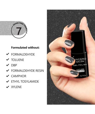 Sincero Salon - Premium UV Gel Nail Polish - Flash Black - Gel Nail Varnish - Nail Art - Long-Lasting High Gloss Wear - Black Gel Nail Polish - Gel Nails - Glitter Gel Nail Polish - Rich Pigment - Buy Online on GoSupps.com