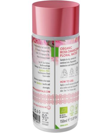 InaEssentials Organic Rose Water - Hydrolina Hydrating Toner for Dry Skin for Face and Body Hydrosol Skin Care - Buy Online on GoSupps.com