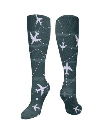 Travel around the world aircraft routes compression socks for women and men circulation 15-20 mmHg is the best support for sporty running cycling