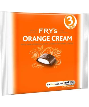 3 x Fry's Orange Cream Chocolate Bar 3 Pack 147g Delicious Tasty And Twisty Treat Gift Hamper - Buy Online on GoSupps.com