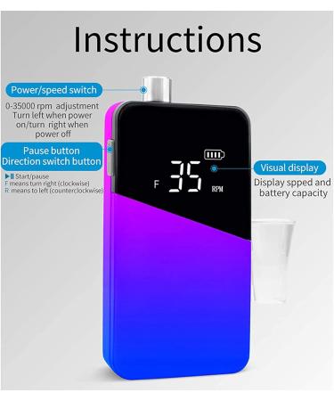 Nail Drill for Acrylic Nails 35000 RPM Electric Nail Drill Machine Low Heat Low Noise Low Vibration with LCD Touch Screen for Shaping Buffing Removing Acrylic Ice Flower Gradient Blue - Buy Online on GoSupps.com