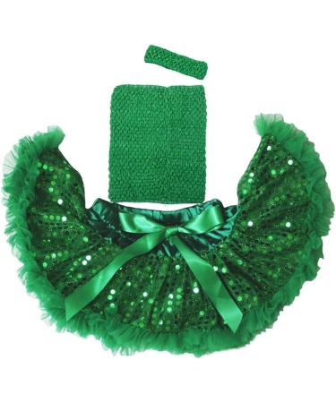 4pcs Crochet Tube Top Tutu Dress Set for Baby Girls | Sparkling Emerald Skirt Pettiskirt | Size 7x9 - Buy Online on GoSupps.com