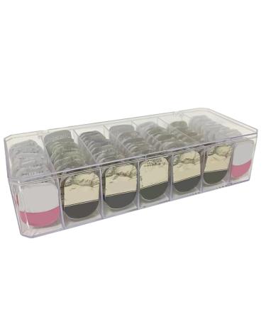 Daily Contact Lens Organizer 7 Grids Large Capacity Organizer Box with Compartments Transparent Dustproof Contacts Organizer for Disposable Contact Lenses and Small Items