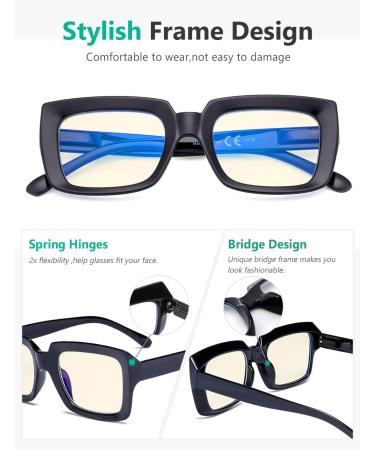 Eyekepper 4 Pack Reading Glasses - Blue Light Blocking Oversized Square Computer Readers +2.50 | Stylish & Comfortable Vision Solutions - Buy Online on GoSupps.com