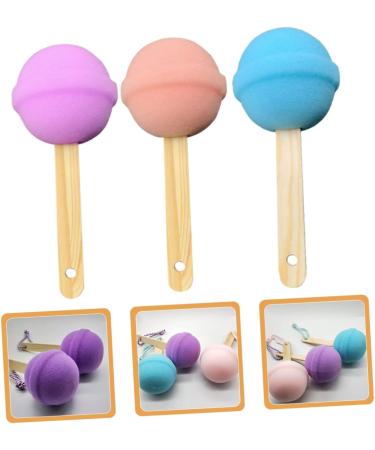 FRCOLOR 3pcs Long Handle Bath Sponge Set - Comfortable Handheld Blue Lollies & Ice Cream Design for Women | Perfect for Cleansing & Back Scrubbing - Buy Online on GoSupps.com