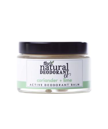 The Natural Deodorant Co Active Deodorant Balm Coriander & Lime 55g Aluminium Free Plastic Free Extra Strength