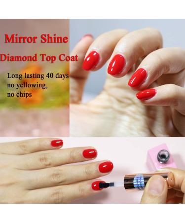 FZANEST Rubber Base Gel & Diamond Top Coat Set | Long Lasting Gel Polish Kit | Ultra Shine No Wipe Finish | LED Lamp Required - Buy Online on GoSupps.com