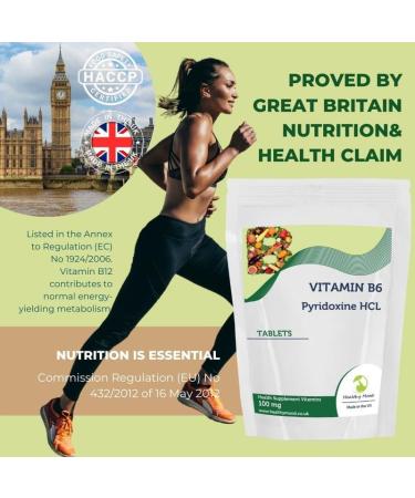 Vitamin B6 Pyridoxine HCL 100mg Tablets 60 - Buy Online on GoSupps.com