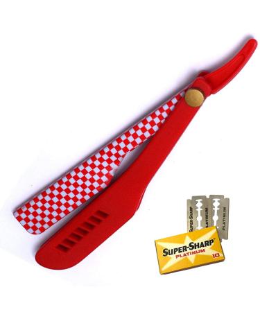 Sharpend Professional Barber Straight Edge Razor | Single Edge Barber Knife with 10 Disposable Stainless Steel Blades - Ideal for Men - Buy Online on GoSupps.com