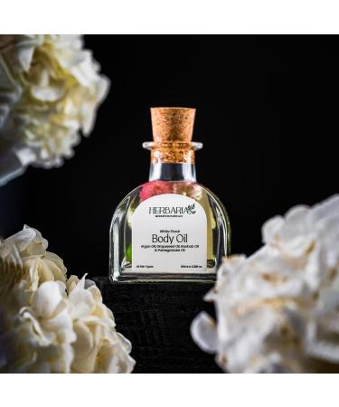 HERBARIA White Floral Body Oil 100ml | 100% Sustainable Vegan Luxury | Enriched with Grapeseed Pomegranate Avocado Argan & Baobab Oils | All Season Use - Buy Online on GoSupps.com