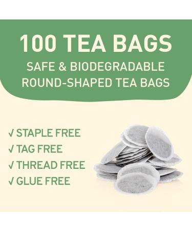 Organic Green Tea Bags - 100 Count | Gluten Free & 100% Pure | Round Bags, No Adhesive or Bleach | Hot/Cold Brew Tea | 1 Pack - Buy Online on GoSupps.com