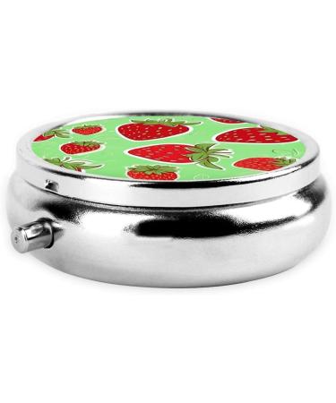 Lovely Strawberry Mini Round Pill Box | 3-Compartment Portable Pill Organizer for Travel & Home - Buy Online on GoSupps.com