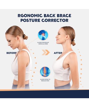 Posture Corrector for Men & Women | Adjustable Upper Back Brace | Soft Fabric | Pain Relief & Comfort | Invisible Under Clothes - Buy Online on GoSupps.com