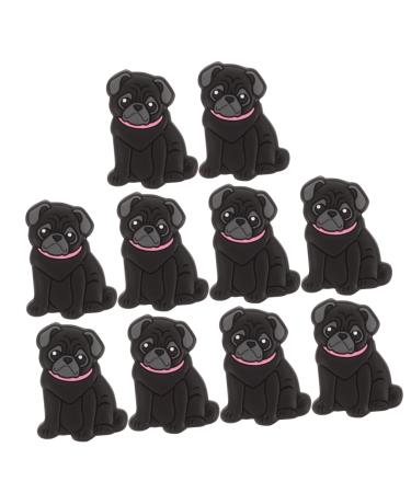 COHEALI 10pcs Dog Beads Black Beads Silicone Beads Baby Accessories The Dog Black Baby Chew Silica Gel Black 3.1x2.3cm