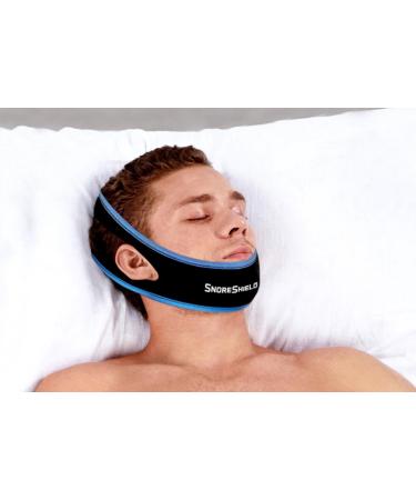 SnoreShield Adjustable Anti Snoring Chin Strap  Snore Stopper Sleep Aid  Instant Stop Snoring Solution - Natural Snore Relief