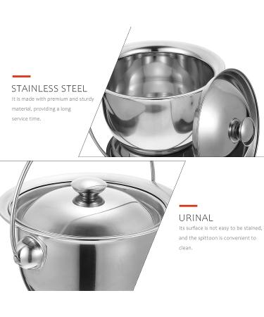 Angoily Chamber Pot Metal Urine Bedpan - Portable Urinal Bucket for Kids & Adults | Ideal for Elderly, Home, Camping, Car Travel - Buy Online on GoSupps.com