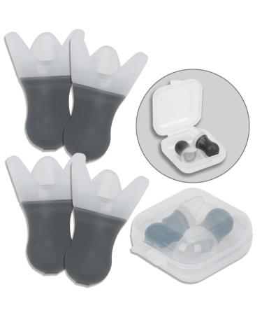 Maple Leaf Travel - 2 Pack of Pressure Reducing Ear Plugs with Storage Case (Grey 2 Pack)