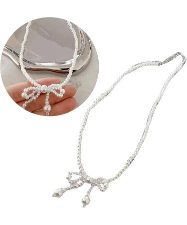 OralGos Elegant Pearl Sweater Chain Necklace | Refined Bow Design | Delicate Jewelry Accessory for Women - Buy Online on GoSupps.com