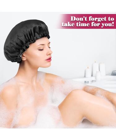Buy Kiiwah Double Layer Silk Bonnet Sleep Caps - Adjustable Satin Sleeping Caps for Women & Girls | Black & Red | Perfect for Curls - Buy Online on GoSupps.com