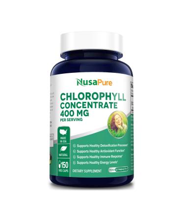 Chlorophyll Concentrate 400 mg 150 Vegetarian Caps (Non-GMO & Gluten Free)