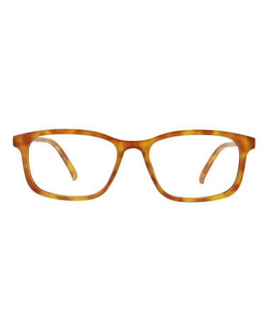 Peepers by PeeperSpecs Mogul Square Blue Light Blocking Reading Glasses Honey Tortoise 51 Millimeters 1.5 x