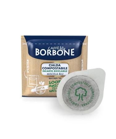 Caff Borbone coffee compostable pods recycled packaging blue mixture - 150 pieces - compatible with ESE System Paper Pads 44 mm Blue Mixing 150 pieces (1 Pack)