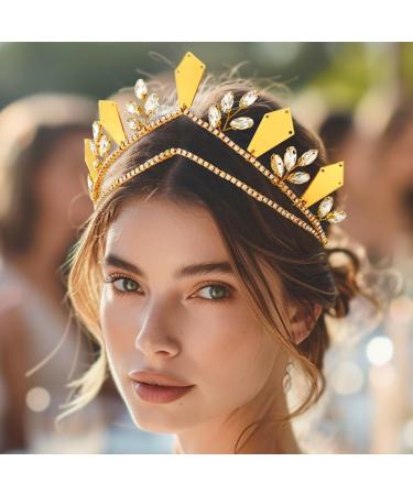 Zoestar Rhinestone Tiaras and Crowns Gold Mirror Tiara Headband Crystal Bridal Headwear for Women - Buy Online on GoSupps.com