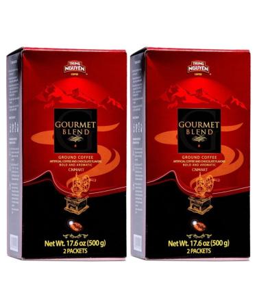 Trung Nguyen Coffee Gourmet Blend Vietnamese Ground Coffee Artificial Coffee and Chocolate Flavours 500g (Pack of 2) by CNMART Chocolate 1 kg (Pack of 1)
