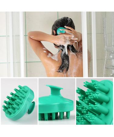 Lalacolorful Silicone Back Scrubber Exfoliating Shower Brush Set - Long Handle, Double-Sided, With Hook - Hair Scalp Massager & Facial Cleansing Brush - Yellow & Green - Buy Online on GoSupps.com