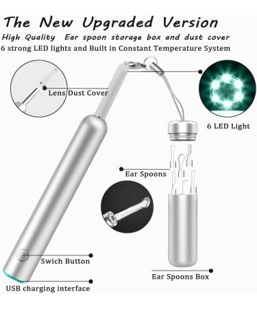 Ear Wax Removal Kit with Camera and 6 Ear Spoons - Ear Cleaner for iPhone, iPad, Android - Silver - Buy Online on GoSupps.com