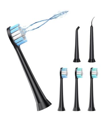 Toothbrush Replacement Heads & Water Floss Replacement Heads Suitable for Water Dental Flosser with Electric Toothbrush  4 Brush Heads