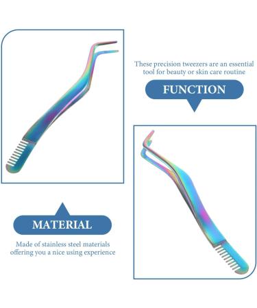 FOMIYES Eyelash Tweezers with Comb Tweezers for Lashes Lash Tweezer Applicator Eyelash Tweezer Comb for Makeup Artists Lash Comb for Eyelash Stainless Steel Eyelash Tool Arc - Buy Online on GoSupps.com