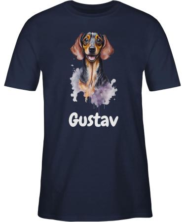 Personalized Dachshund T-Shirt for Dog Owners - Custom Gift by Shirtracer - Navy Blue - Buy Online on GoSupps.com