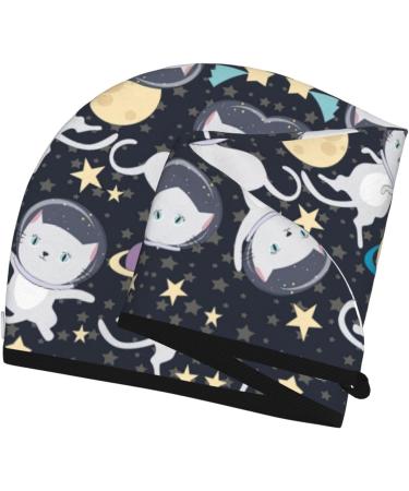 Fun Cat Astronaut Coral Velvet Dry Hair Cap | Unisex Wet Towel Wrap for Bathroom Pool Beach & Home - Perfect Accessory - Buy Online on GoSupps.com