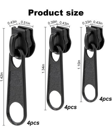 Yoyeah 12-Piece Zipper Pulls & Fix-A-Zipper Set | Black Replacement Sliders for Easy Zipper Repair - Buy Online on GoSupps.com