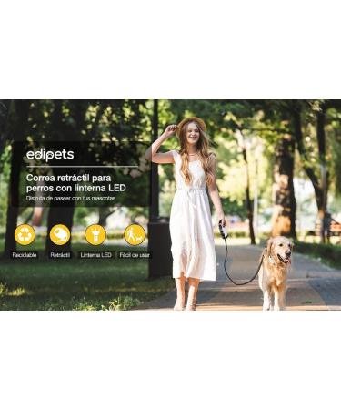 Edipets 5m Extendable Dog Leash with LED Flashlight - Ideal for Training & Walks | Perfect for Small Medium & Large Dogs - Buy Online on GoSupps.com