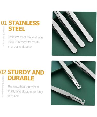 MERRYHAPY Round Nose Hair Clip & Trimmer Set for Men - Stainless Steel Nose & Ear Hair Removal Tool - 9.80X1.00X0.50CM - Buy Online on GoSupps.com