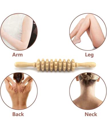 Haobin Wooden Massage Stick - Deep Tissue Roller for Neck Back & Body Relief | Premium Massage Device - Buy Online on GoSupps.com