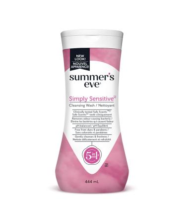 Summer's Eve Cleansing Wash Simply Sensitive Scent 444 milliliter (Pack of 1) Simply Sensitive 444 ml (Pack of 1)