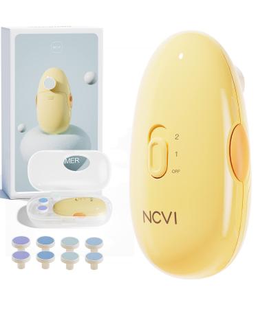 NCVI Baby Nail Trimmer Electric Baby Nail File Safe Baby Nail Clippers Trim and Polish Set for Newborn Baby Infant Toddler Kids Yellow