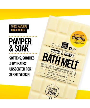 Bath Melt - Unscented Sensitive Skin Bath Oil (24 Uses) - 100% Natural Formula for Eczema, Babies - Our Tiny Bees Skincare - Buy Online on GoSupps.com